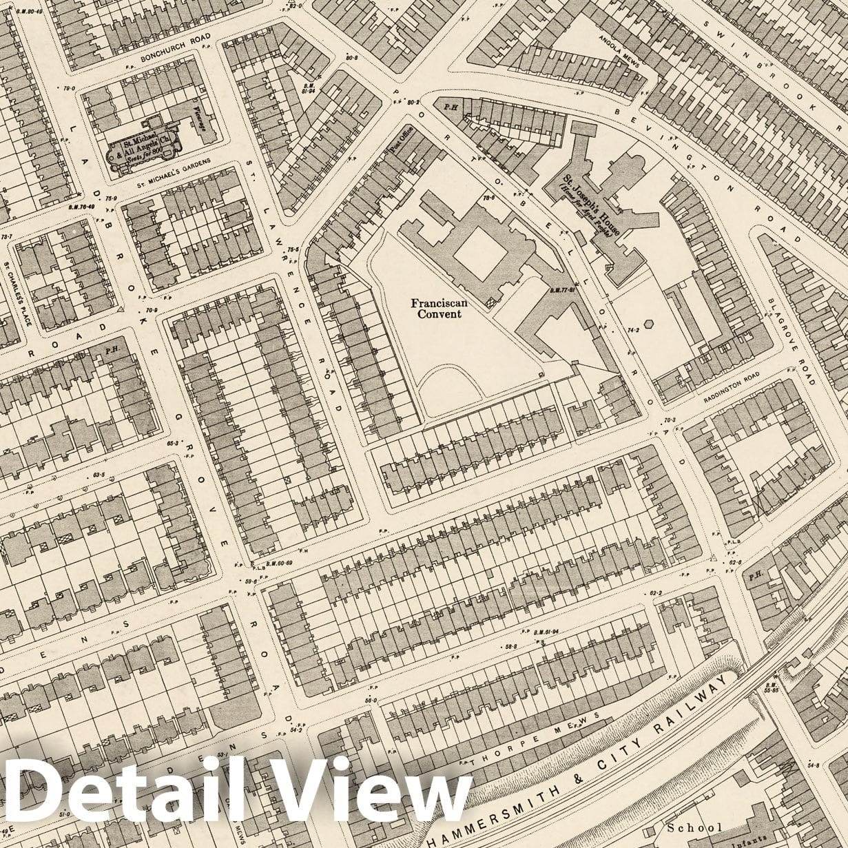 London Sheet VI.57 - 1895 Ordnance Survey City Plan Map