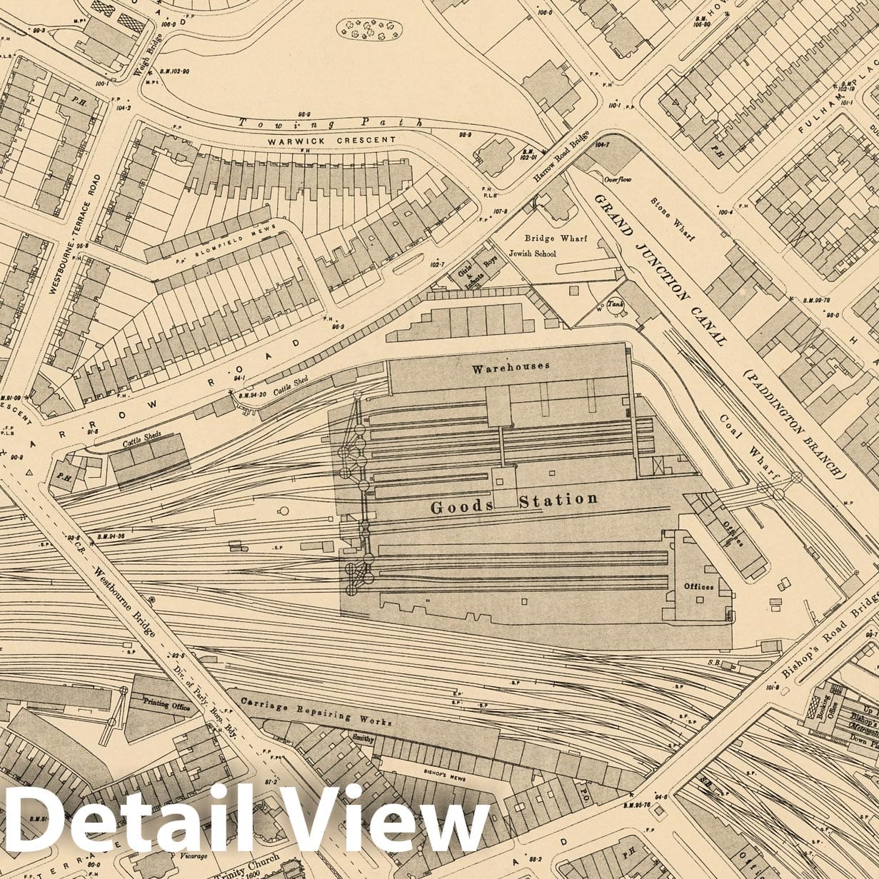 London, Sheet VI.59 - Survey Map, 1895 - Historical Map Print