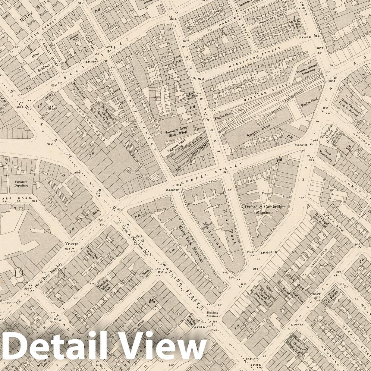 London Sheet VI.60 - 1895 Ordnance Survey Map Print