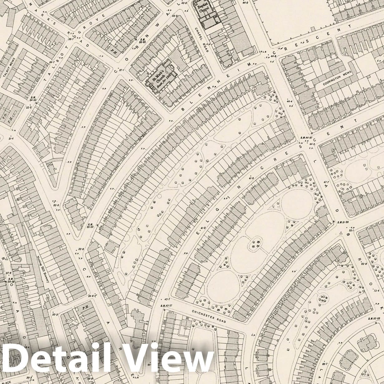 London, Sheet VI.67 - Survey Map, 1895 - Ordnance Survey Historical Map Print