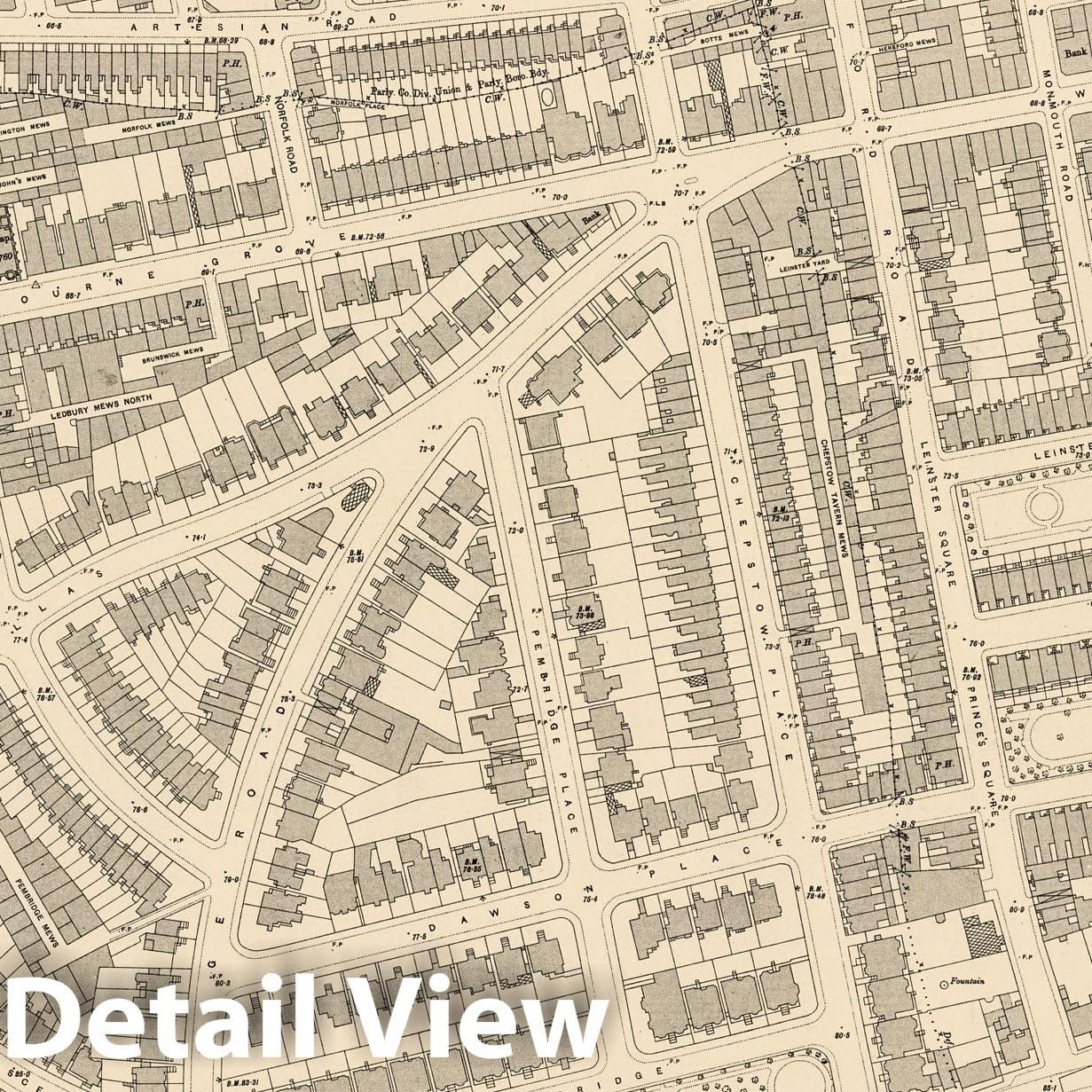 London, Sheet VI.68 - Survey Map, 1895 - Ordnance Survey Historical Print