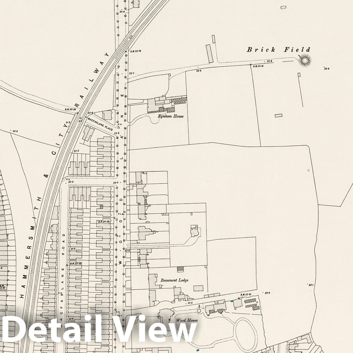 London, Sheet VI.76 - Survey Map, 1895 - Ordnance Survey Historical Print