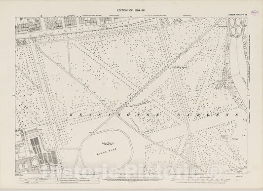 Historic Map : England , London (England), London (England), City Atlas Map, London Sheet VI.79 1895 , Vintage Wall Art