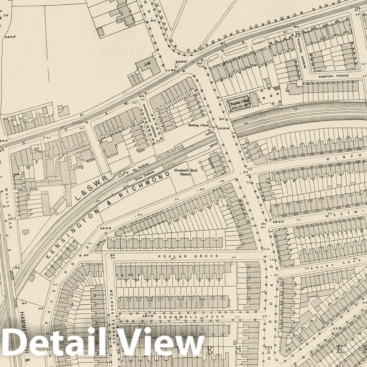 London, Sheet VI.86 - Survey Map, 1894 - Ordnance Survey Historical Print