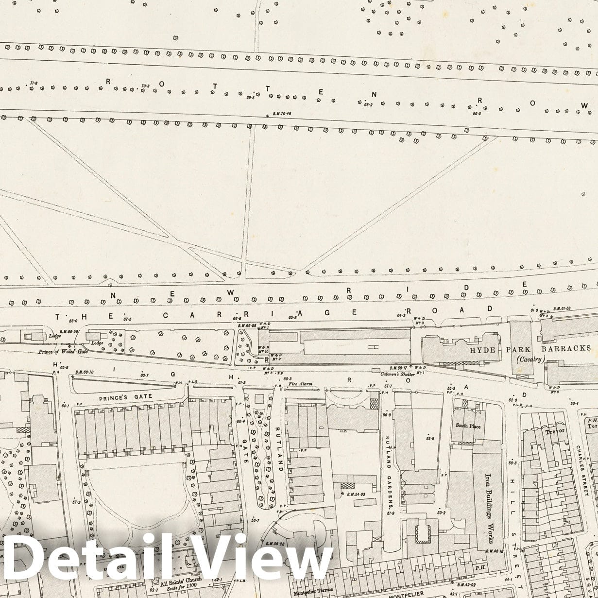 London Sheet VI.90 - Ordnance Survey Map, 1895 - Historical Map Print