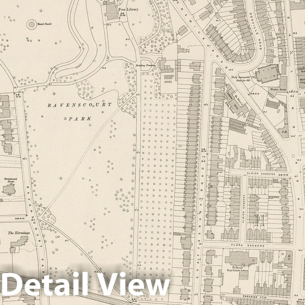 Historic Map : England , London (England), London (England), City Atlas Map, London Sheet VI.95 1894 , Vintage Wall Art
