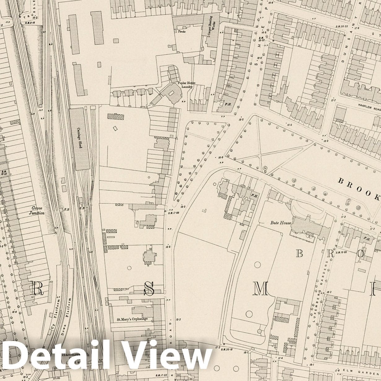 London - Survey Map, 1895 - Ordnance Survey Historical Map Print