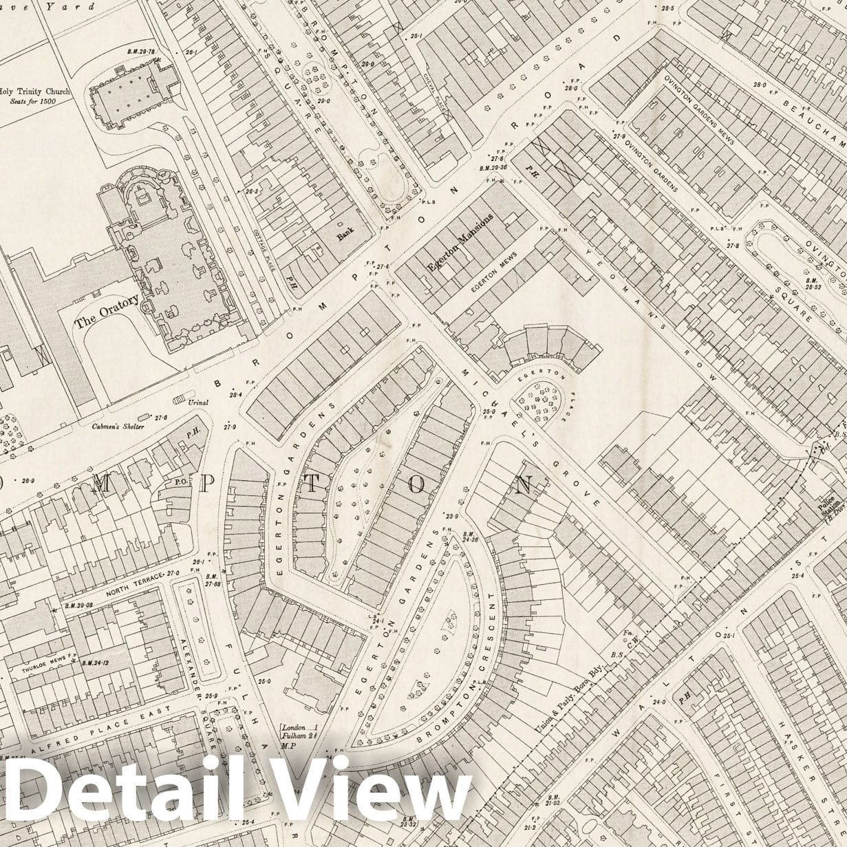 London Sheet VI.100 - 1895 Ordnance Survey City Plan Map