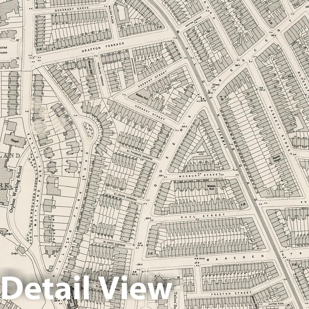 London Survey Map, 1895 - Ordnance Survey Historical Map Print