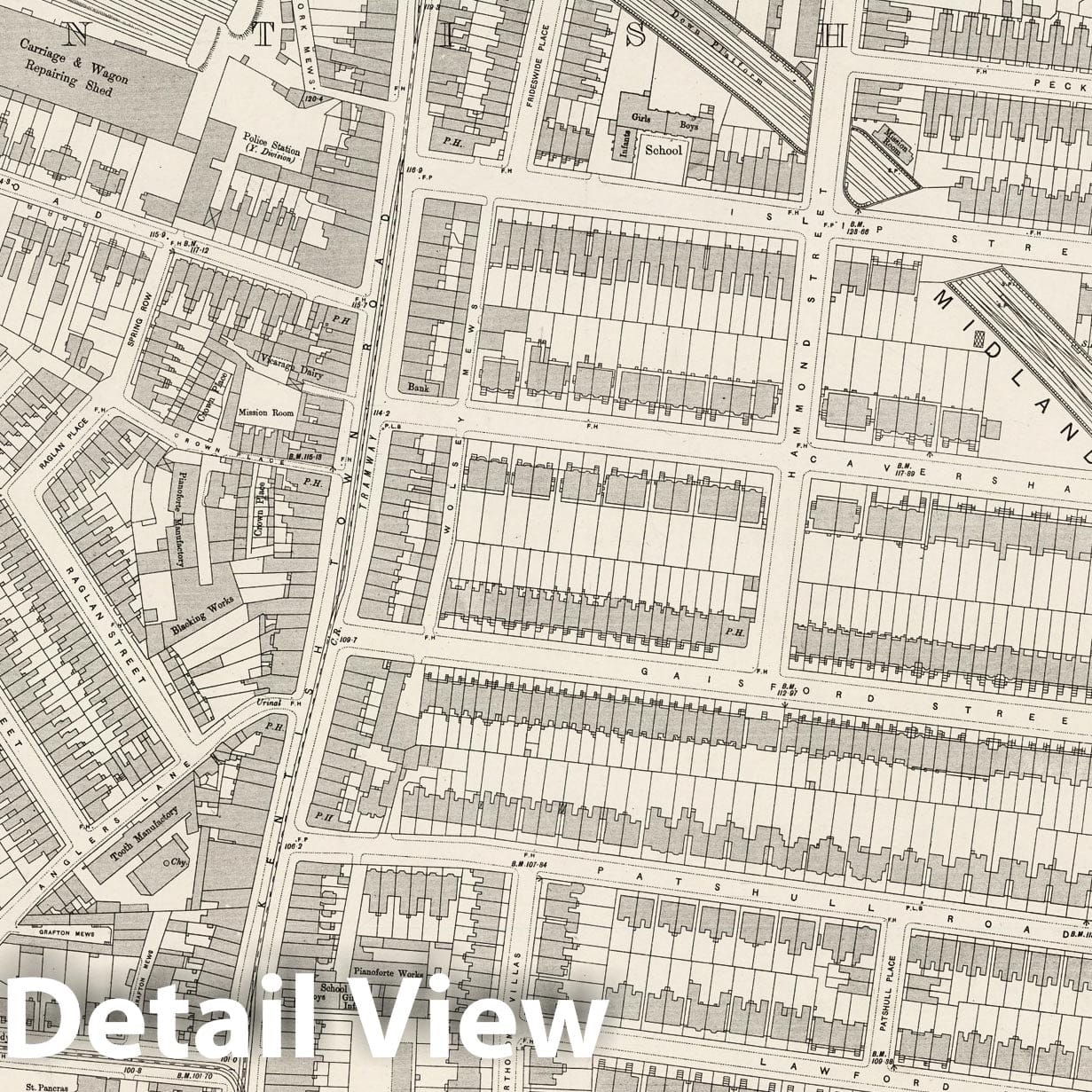 London - Survey Map, 1895 - Ordnance Survey Historical Print