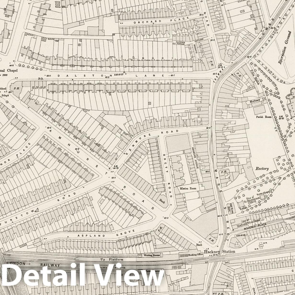 London - Survey Map, 1895 - Ordnance Survey Historical Map Print