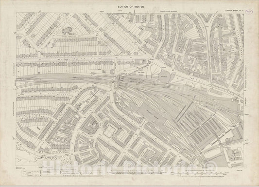 Historic Map : London (England), City Atlas Map, London Sheet VII.11 1895 - Vintage Wall Art