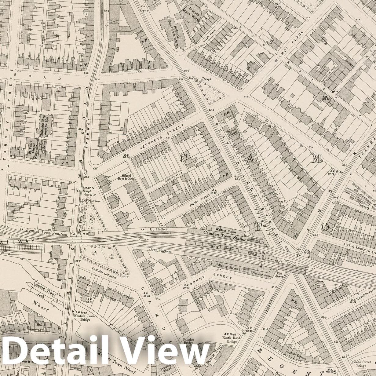 London, Sheet VII.12 - Survey Map, 1895 - Historical Map Print