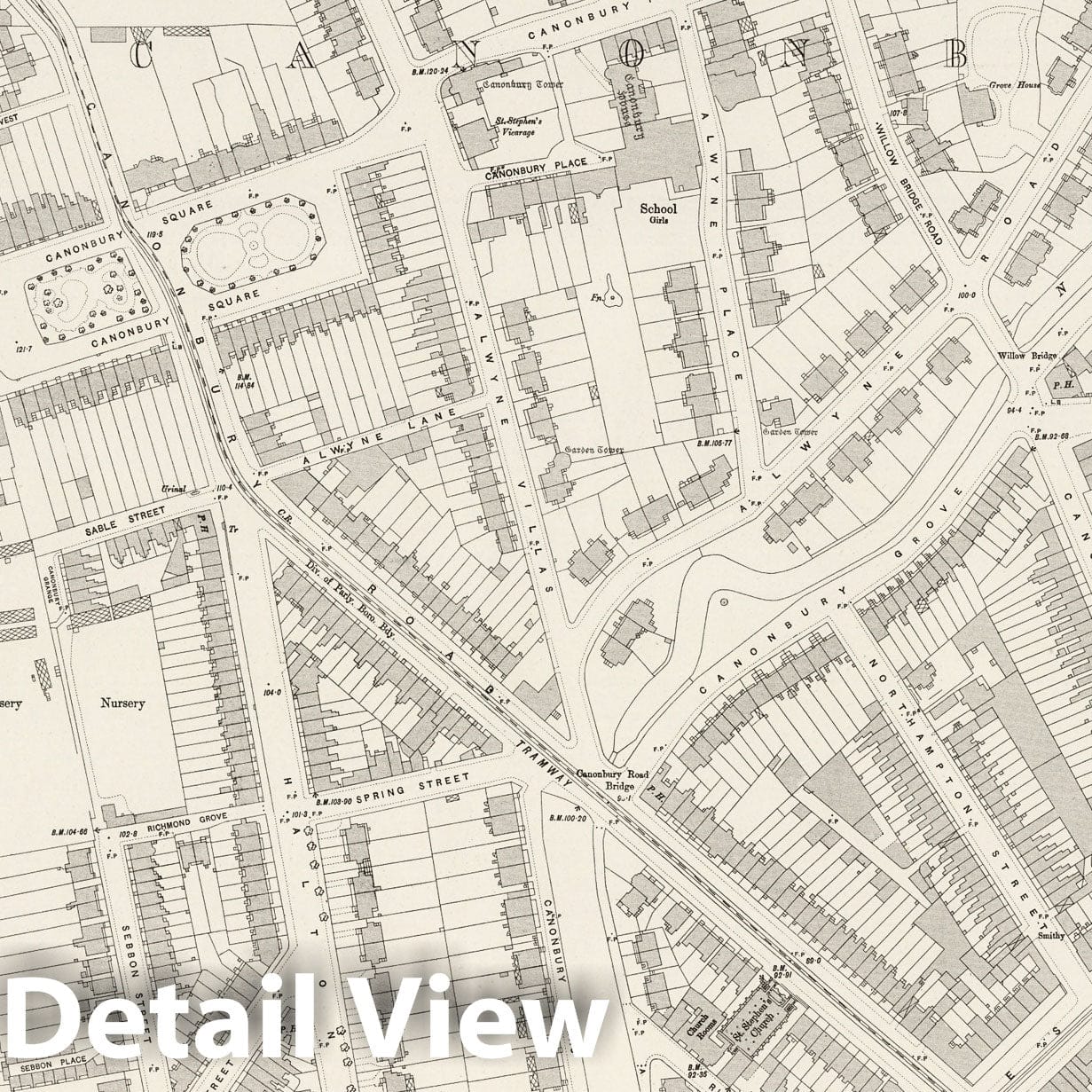 London, Sheet VII.15 - Survey Map, 1896 - Ordnance Survey Historical Print