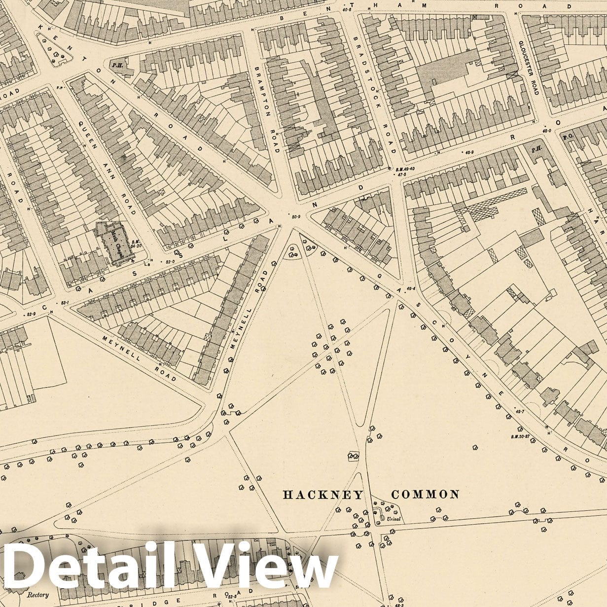 London, Sheet VII.19 - Survey Map, 1895 - Ordnance Survey Historical Print
