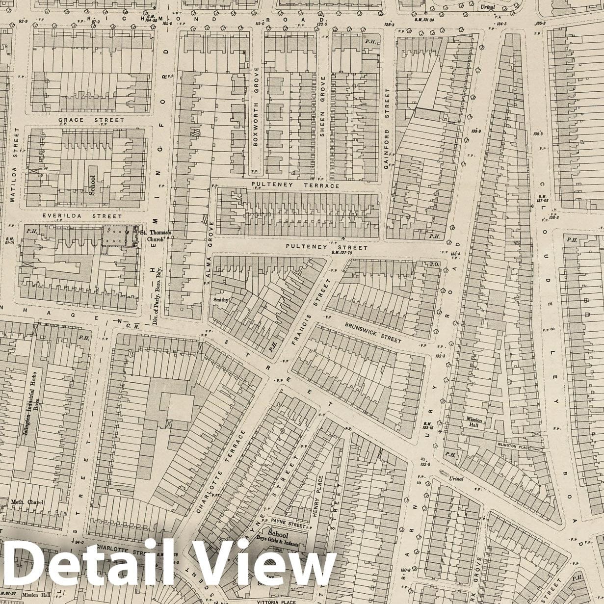 London, Sheet VII.24 - Survey Map, 1896 - Ordnance Survey Historical Print
