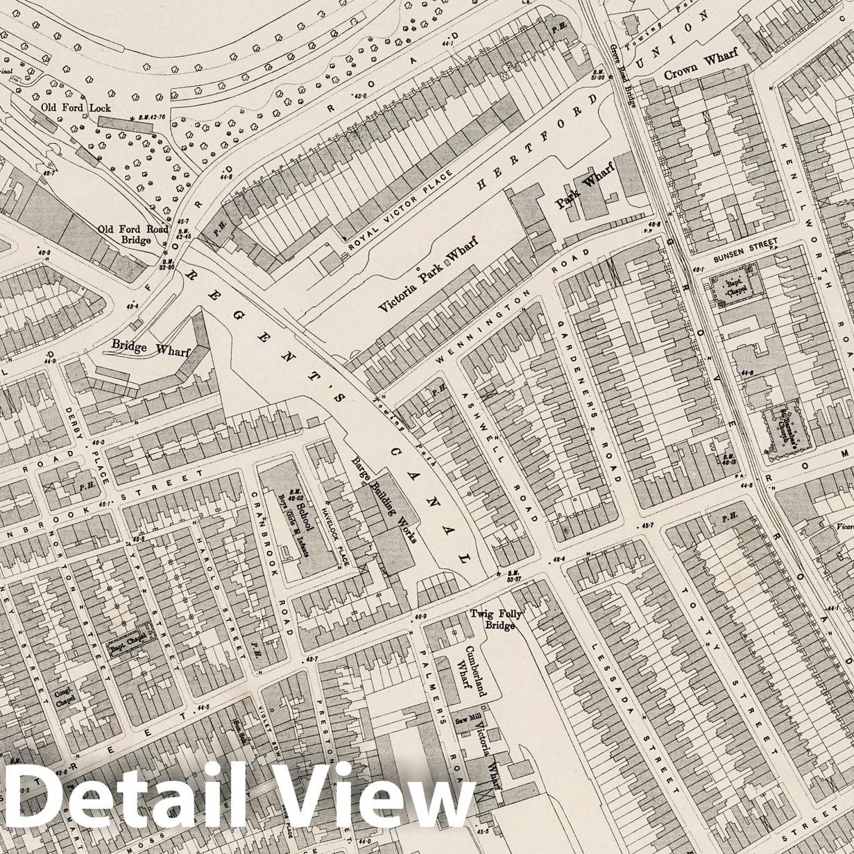 London, Sheet VII.39 - Survey Map, 1895 - Ordnance Survey Historical Print