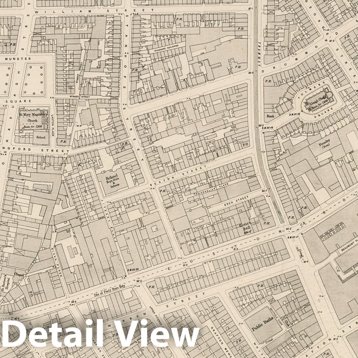 London, Sheet VII.42 - Survey Map, 1895 - Ordnance Survey Historical Print