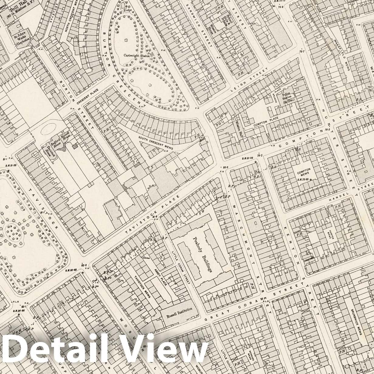 London, Sheet VII.43 - Survey Map, 1895 - Ordnance Survey Historical Print
