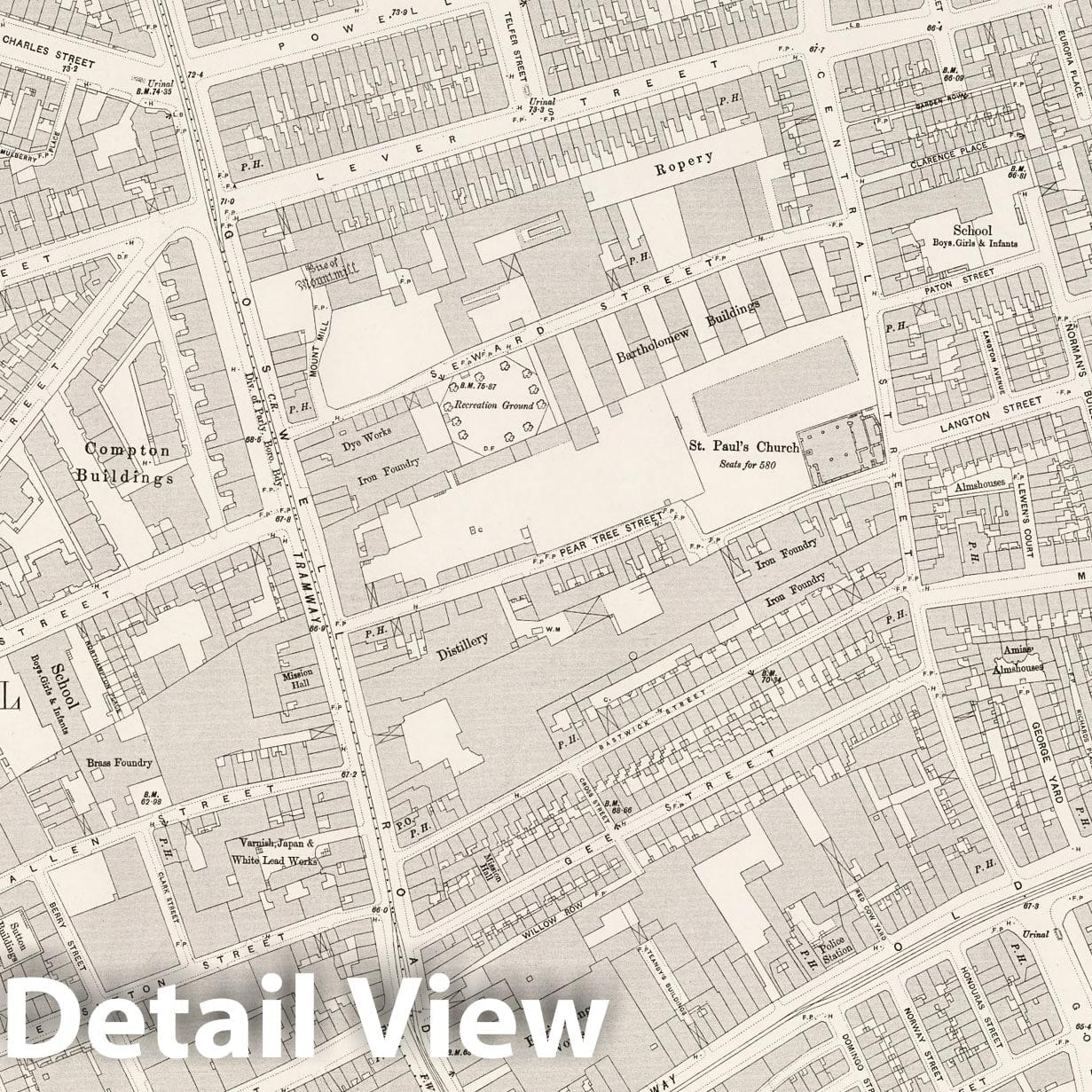 London, Sheet VII.45 - Survey Map, 1896 - Ordnance Survey Historical Map Print
