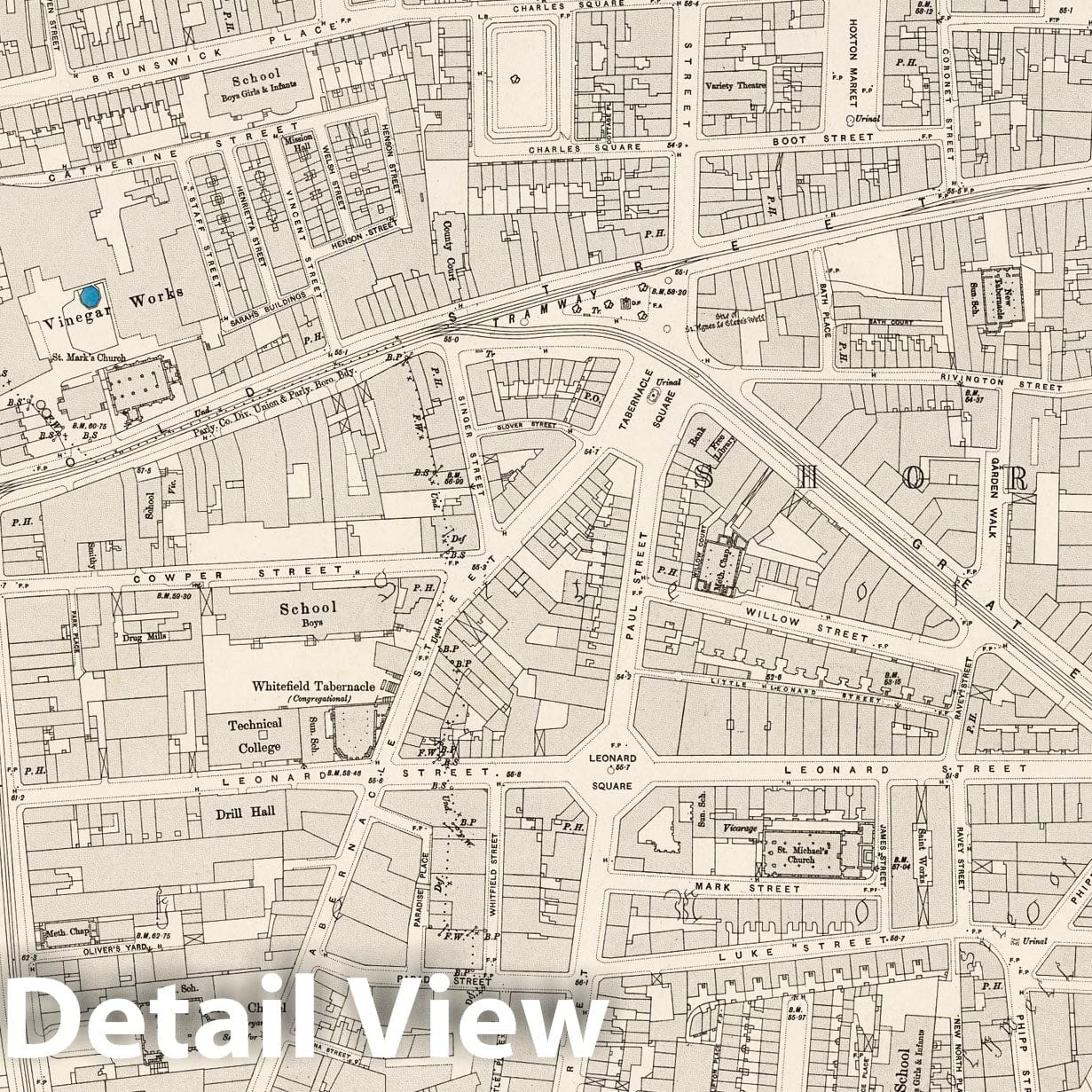 London, Sheet VII.46 - Survey Map, 1896 - Historical Map Print