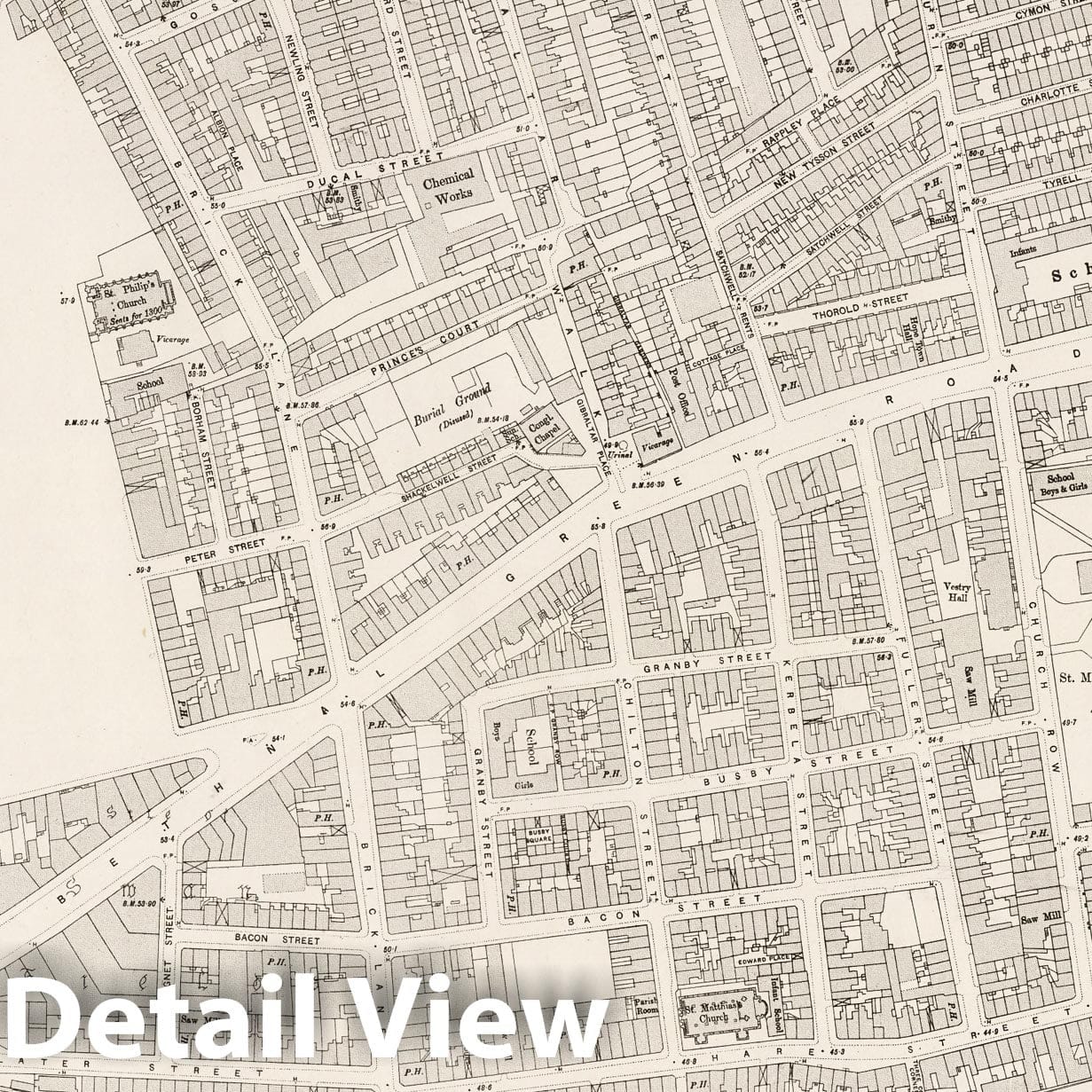 London Sheet VII.47 - Ordnance Survey Map, 1896 - Historical Map Print