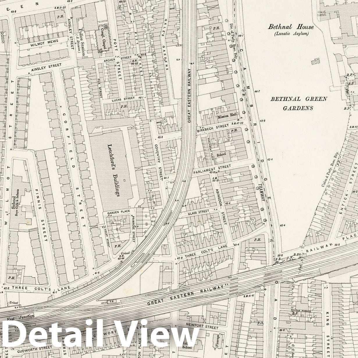 London Sheet VII.48 - Ordnance Survey Map 1895 - Historical City Plan Print