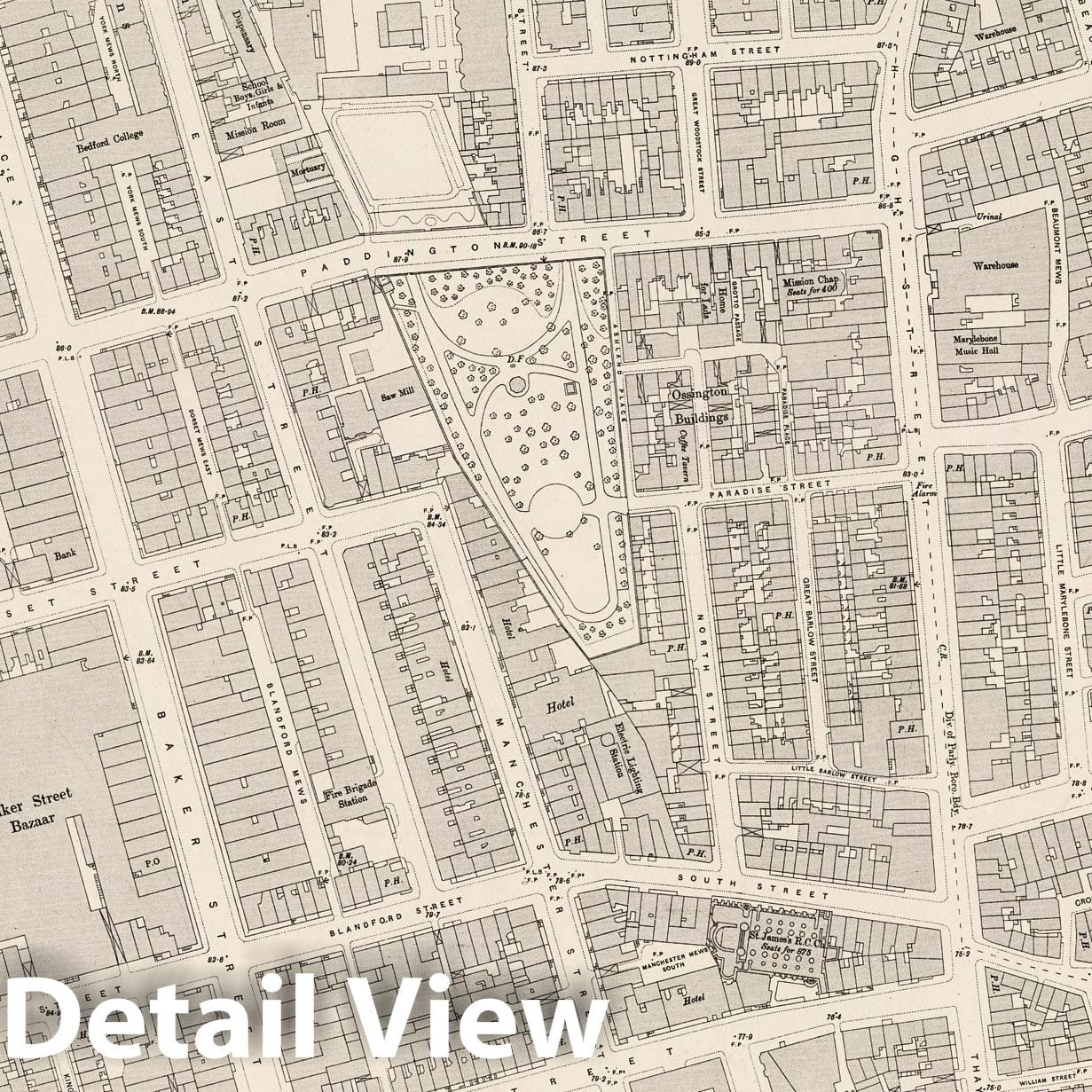 London, Sheet VII.51 - Survey Map, 1895 - Ordnance Survey Historical Print
