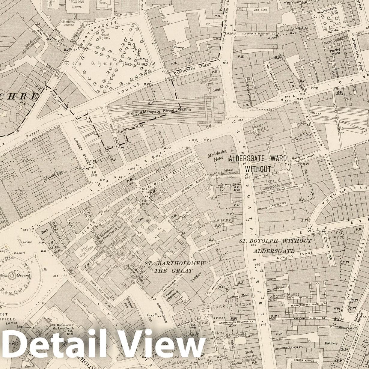 London, Sheet VII.55 - Survey Map, 1896 - Ordnance Survey Historical Print
