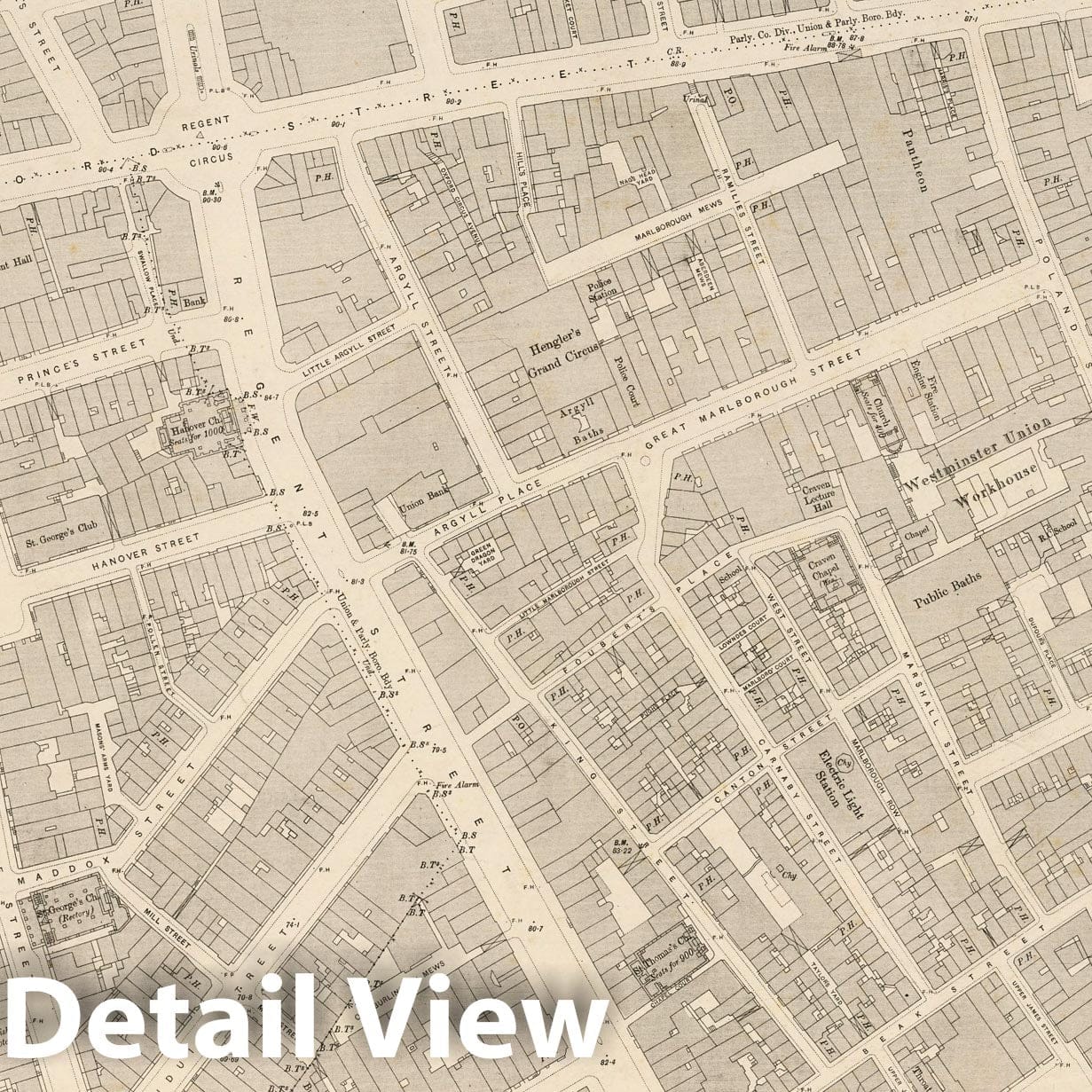 London, Sheet VII.62 - Survey Map, 1895 - Ordnance Survey Historical Print