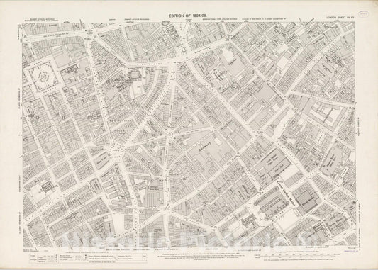 Historic Map : London (England), City Atlas Map, London Sheet VII.63 1895 - Vintage Wall Art