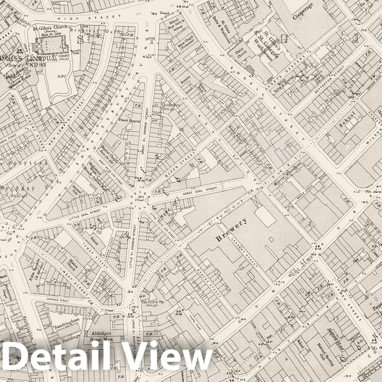 London, Sheet VII.63 - Survey Map, 1895 - Ordnance Survey Historical Print