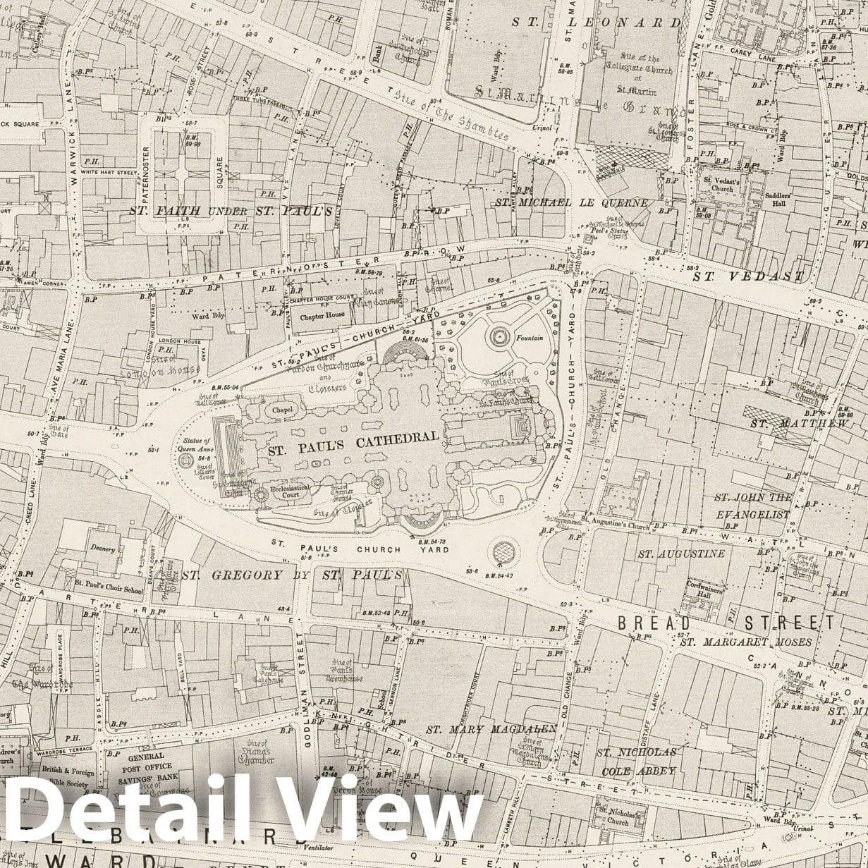 London Sheet VII.65 - Ordnance Survey Map 1896 - Historical City Plan Print