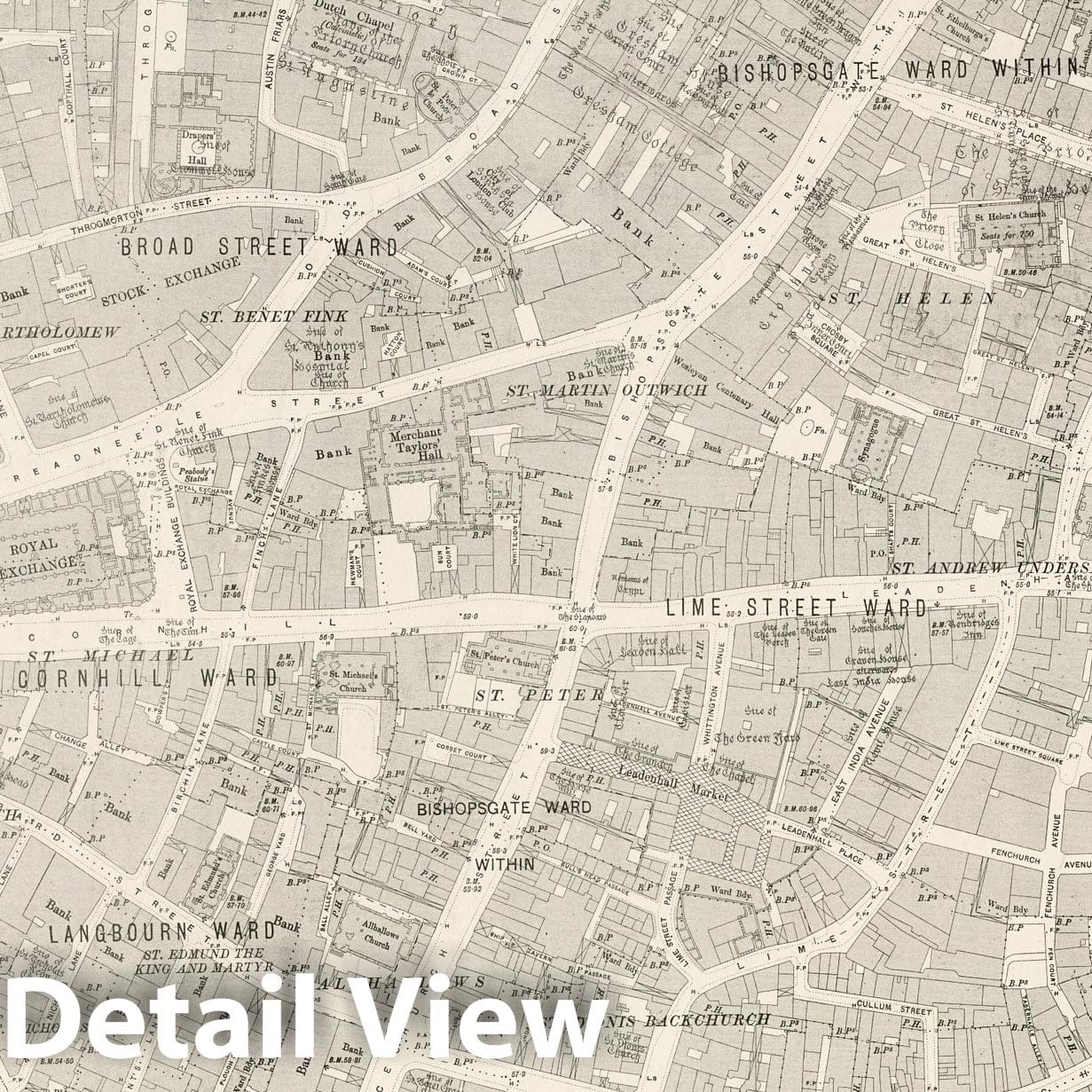 London, Sheet VII.66 - Survey Map, 1896 - Ordnance Survey Historical Print