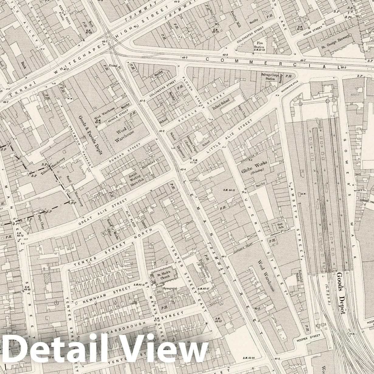 London, Sheet VII.67 - Survey Map, 1896 - Ordnance Survey Historical Print
