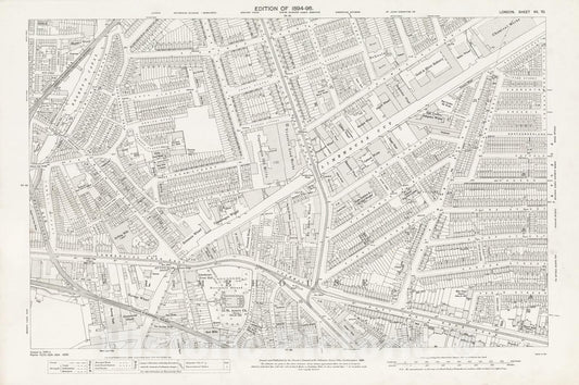 Historic Map : London (England), City Atlas Map, London Sheet VII.70 1895 - Vintage Wall Art