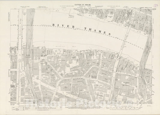 Historic Map : London (England), City Atlas Map, London Sheet VII.75 1896 - Vintage Wall Art