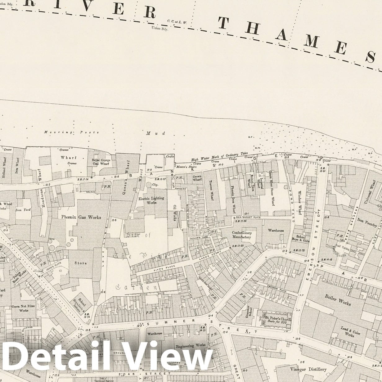 London, Sheet VII.75 - Survey Map, 1896 - Ordnance Survey Historical Print