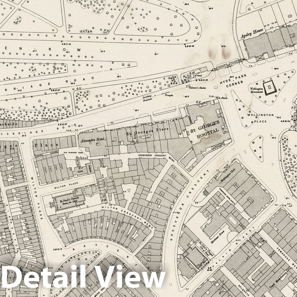 London, Sheet VII.81 - Survey Map, 1896 - Ordnance Survey Historical Print