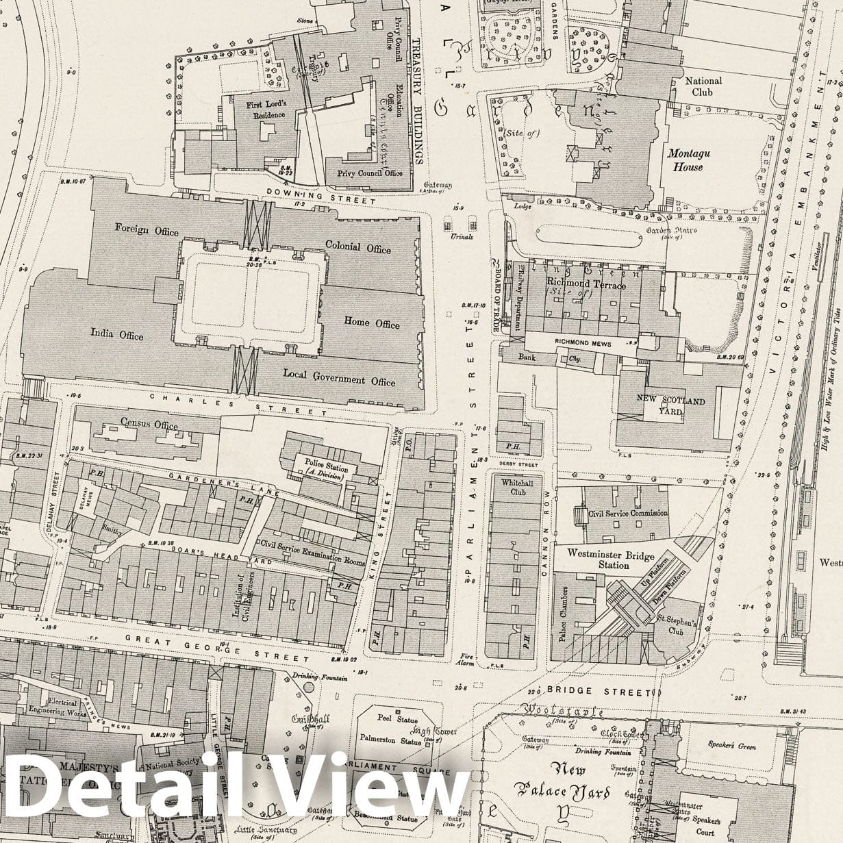 London, Sheet VII.83 - Survey Map, 1896 - Ordnance Survey Historical Print