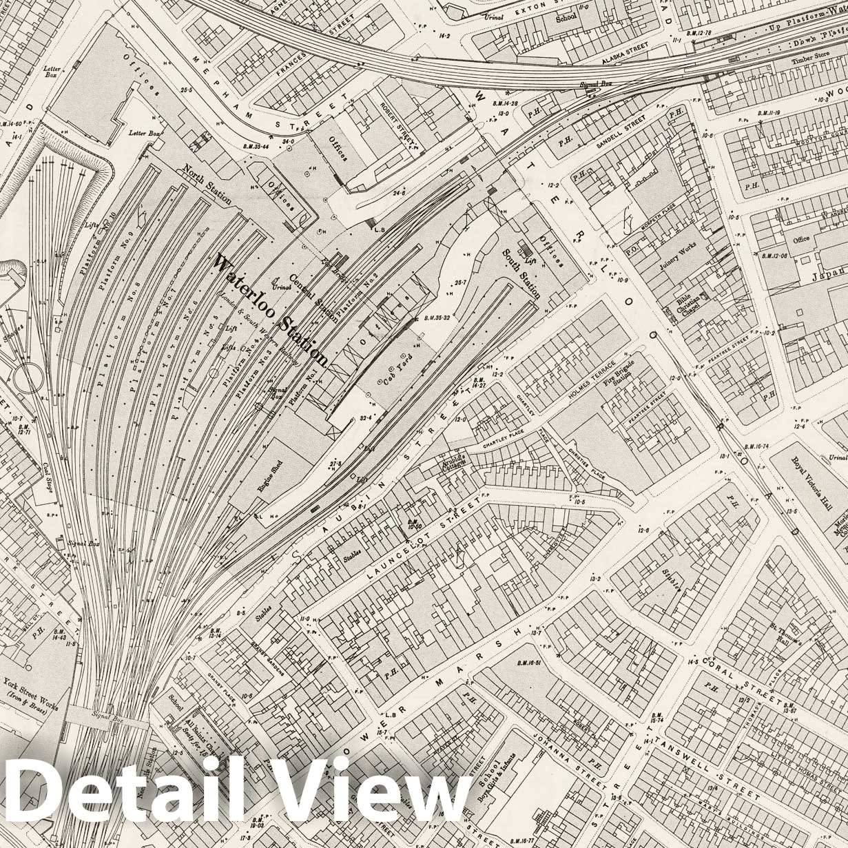 London - Sheet VII.84, 1895 - Ordnance Survey Historical Map Print