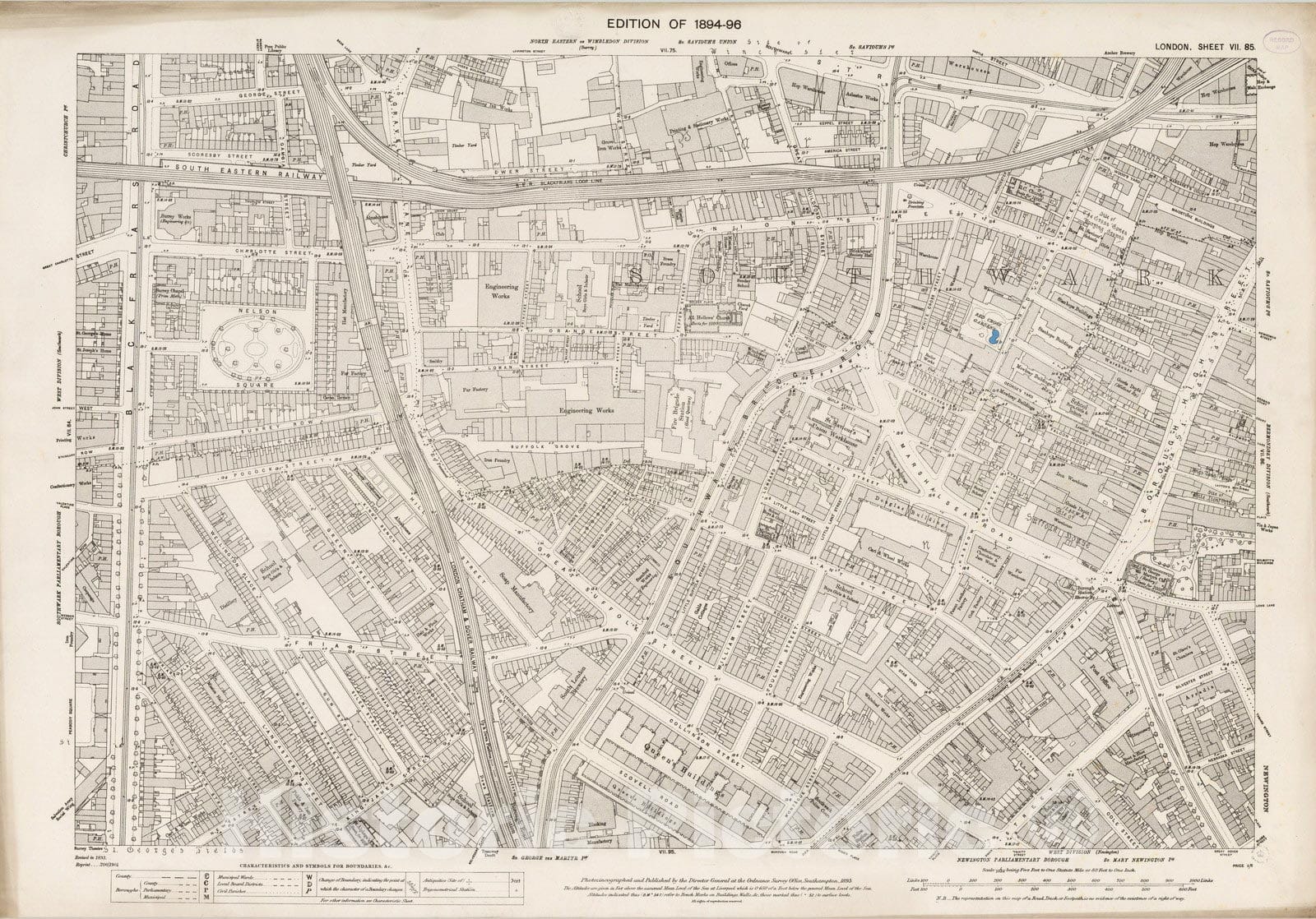 Historic Map : London (England), City Atlas Map, London Sheet VII.85 1895 - Vintage Wall Art