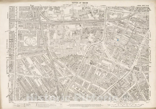 Historic Map : London (England), City Atlas Map, London Sheet VII.85 1895 - Vintage Wall Art
