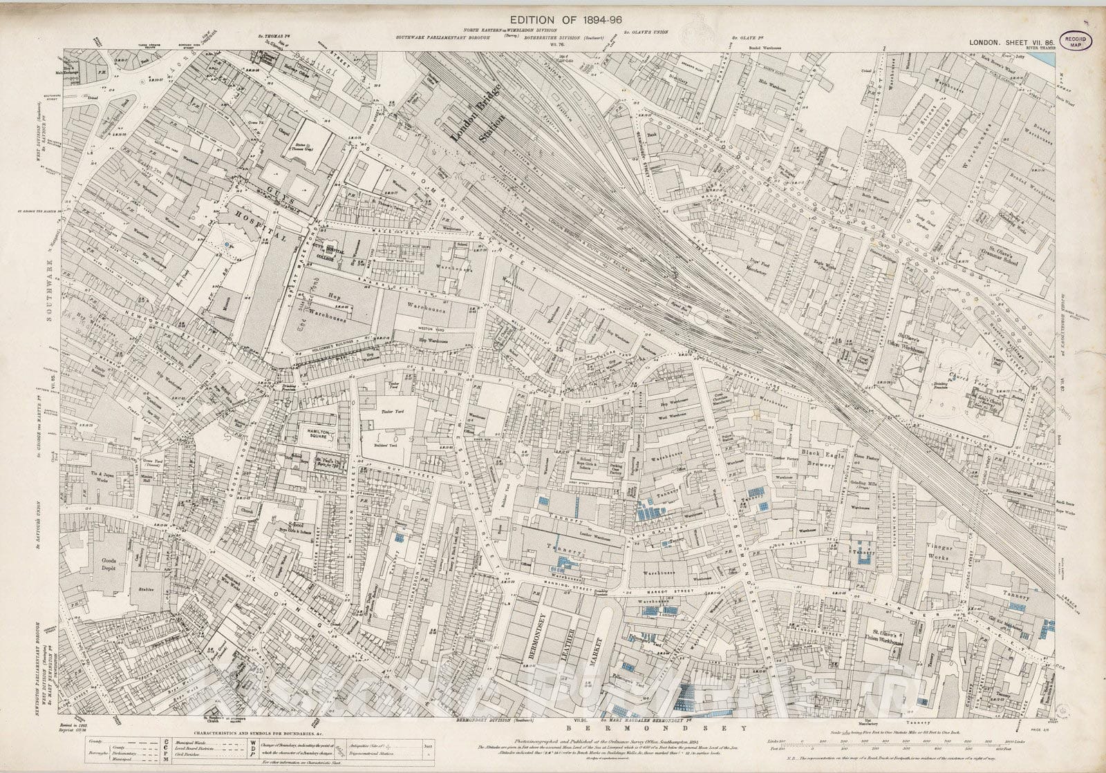 Historic Map : London (England), City Atlas Map, London Sheet VII.86 1895 - Vintage Wall Art