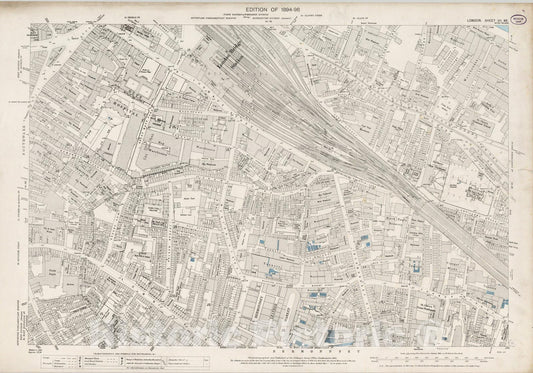 Historic Map : London (England), City Atlas Map, London Sheet VII.86 1895 - Vintage Wall Art