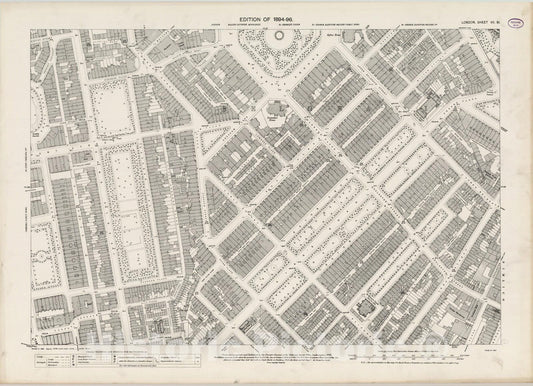 Historic Map : London (England), City Atlas Map, London Sheet VII.91 1895 - Vintage Wall Art