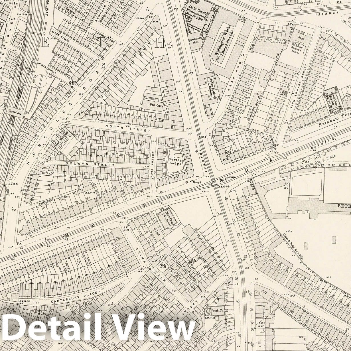 London - Sheet VII.94, 1895 - Ordnance Survey Historical Map Print