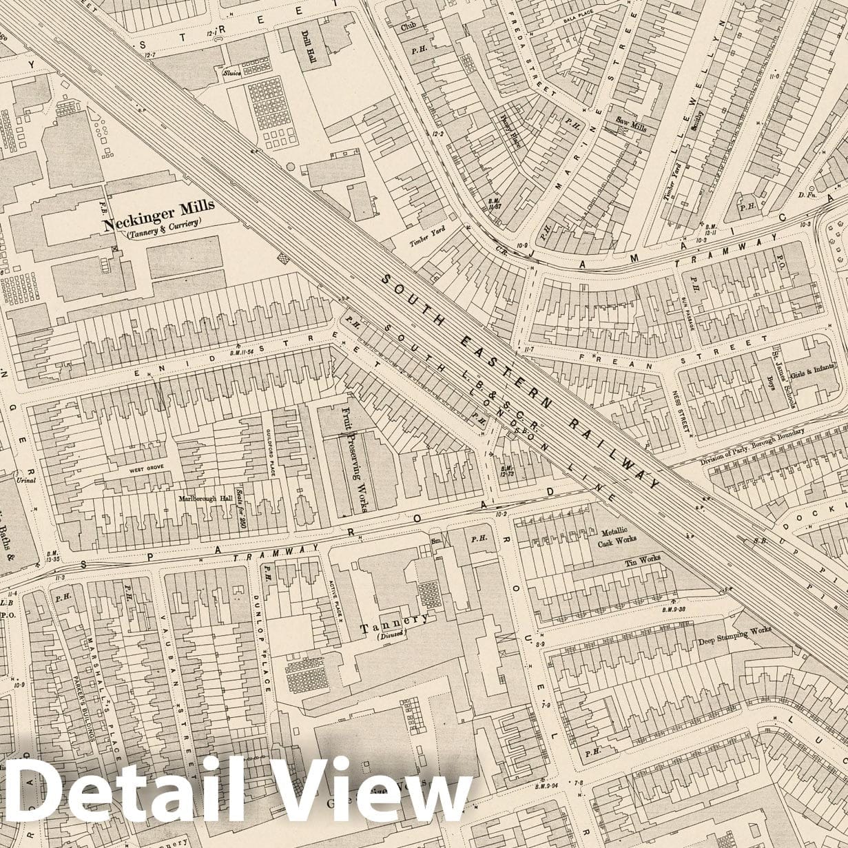 London - Sheet VII.97, 1895 - Ordnance Survey Historical Map Print