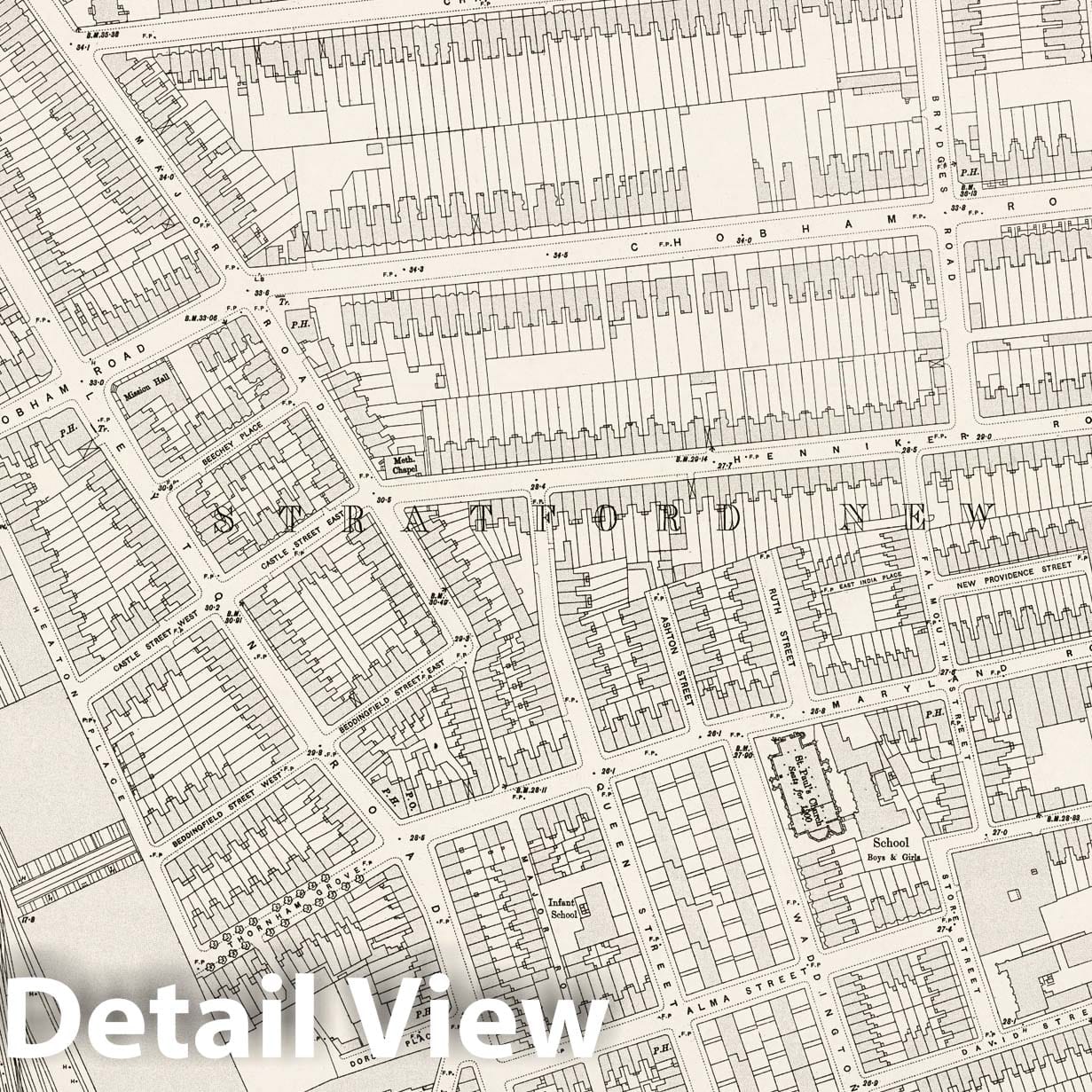 London - Sheet VIII.2, 1895 - Ordnance Survey Map Print
