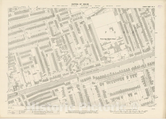 Historic Map : London (England), City Atlas Map, London Sheet VIII.3 1895 - Vintage Wall Art